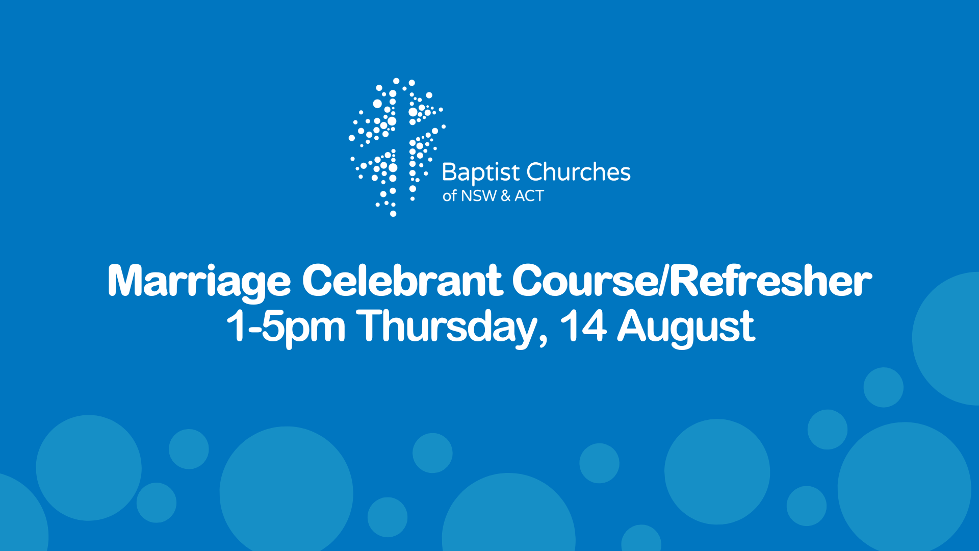 Marriage Celebrant Course/Refresher 2025